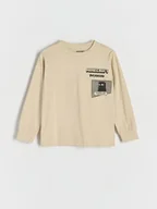 Bluzki dla chłopców - Reserved - Longsleeve Minecraft - jasnoszary - miniaturka - grafika 1