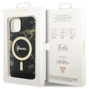 Guess GUHMP14MHTMRSK do Apple iPhone 14 Plus 6.7" czarny/black hardcase Golden Marble MagSafe - Etui i futerały do telefonów - miniaturka - grafika 8