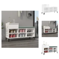 Szafki na buty - vidaXL Stojak na buty biały wysoki połysk 102x36x60 cm materiał drewnopochodny - Stojaki i szafki na buty - miniaturka - grafika 1