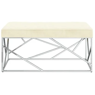 VidaXL Lumarko Ławka, 97 cm, kremowa, aksamitna tkanina i stal nierdzewna 327150 VidaXL - Ławki do przedpokoju - miniaturka - grafika 1