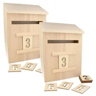 Ozdoby bożonarodzeniowe - 2 kalendarze adwentowe drewniana skrzynka na listy 28 cm - miniaturka - grafika 1