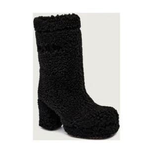 INUIKII Wełniane kozaki na słupku CURLY HIGH | z dodatkiem skóry | shearling - Kozaki damskie INUIKII Wełniane kozaki na słupku CURLY HIGH | z dodatkiem skóry | shearling - Kozaki damskie - miniaturka - grafika 1