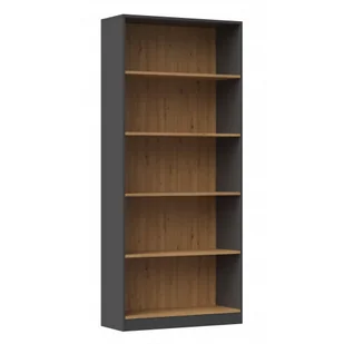 Otwarty Regał Z Półkami Antracyt + Dąb Artisan F9-D79 - Półki do salonu - miniaturka - grafika 1
