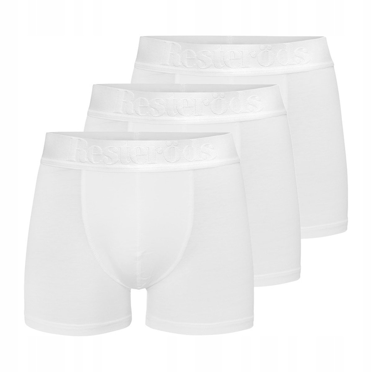 Bokserki Męskie Resteröds Premium Boxers Bambusowe 3-Pak Białe 2Xl