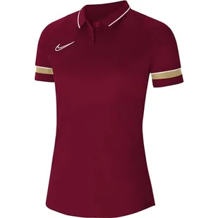 Nike Damska koszulka polo Academy 21 Polo Women czerwony Team Red/White/Jersey Gold/White XXS - Koszulki i topy damskie - miniaturka - grafika 1