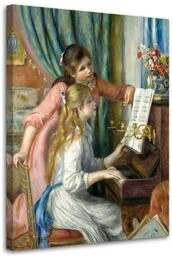 Obraz na płótnie, Dziewczęta przy pianinie - A. Renoir reprodukcja 60x90 - Obrazy i zdjęcia na płótnie - miniaturka - grafika 1