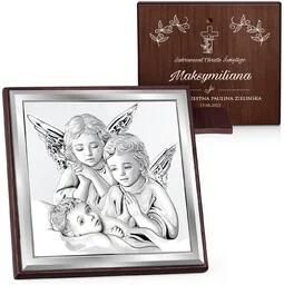Kwadratowy obrazek z nadrukiem na narodziny dziecka - Pamiątka Chrztu Świętego - miniaturka - grafika 1