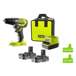 RYOBI Cordless Hammer R18PD5-220S 18 Volt green black 2x Li-ion battery 2,0Ah - Wiertarki - miniaturka - grafika 1
