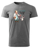 Koszulki i topy damskie - Koszulka dla Weterynarza Weterynarz i zwierzaki Ciemnoszary melanż M - miniaturka - grafika 1