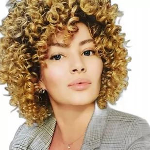 Peruka afro loki blond ombre krecone Jak naturalna - Ozdoby do włosów - miniaturka - grafika 1