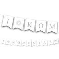 Dekoracje sali - BANER napis I Komunia Św. - srebrna Girlanda - miniaturka - grafika 1