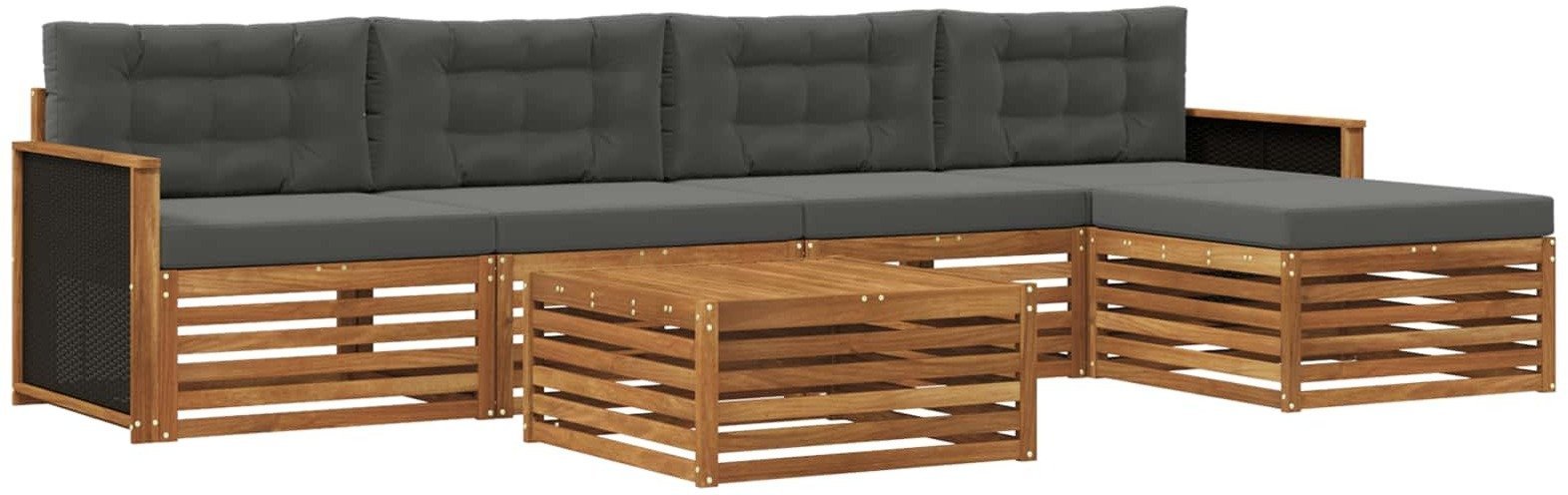 vidaXL Zestaw sof na zewnątrz 6 pcs Naturalny i Antracytowy