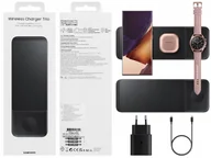 Ładowarki do telefonów - ŁADOWARKA INDUKCYJNA BEZPRZEWODOWA SAMSUNG TRIO CHARGER 3W1 3 URZĄDZENIA QI - miniaturka - grafika 1