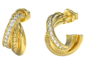 Kolczyki - Kolczyki GUESS eleganckie z cyrkoniami i napisem na sztyft PERFECT LINKS - miniaturka - grafika 1