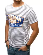 Koszulki męskie - T-shirt męski z nadrukiem biały Dstreet RX4395 - miniaturka - grafika 1