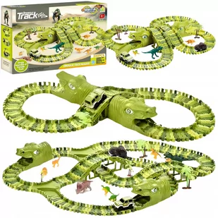 Zestaw Tor Wyścigowy Xxl Dinozaury Przeszkód Autko Figurki Klocki 200El - Samochody i pojazdy dla dzieci - miniaturka - grafika 1
