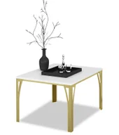 Ławy i stoliki kawowe - Nowoczesny stolik kawowy złoty + biały połysk F9-D84 - miniaturka - grafika 1
