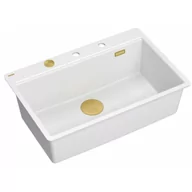 Zlewozmywaki - QUADRON HQM7650U1_FM_PVDG1 Quadron Marc HQM7650U1FMPVDG1 zlewozmywak graniteq 75x49 cm biały - miniaturka - grafika 1