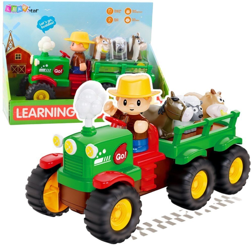 Traktor Edukacyjny Interaktywny Dla Malucha Zwierzęta Światła Dźwięki