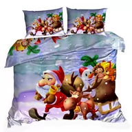 Pościel - Pościel 3D bawełna satyna 160x200cm MIKOŁAJ Z DZWONECZKIEM - miniaturka - grafika 1