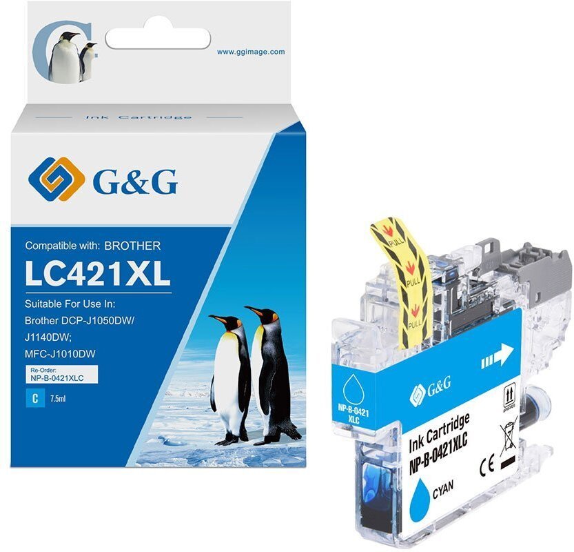 Tusz G&G Tusz kompatybilny z Brother LC421XLC wkład 500 stron Cyan 20556