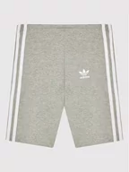 Spodnie sportowe damskie - Adidas Szorty sportowe adicolor Cycling HD2039 Szary Slim Fit - miniaturka - grafika 1