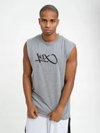 Koszulki męskie - SPORTOWA KOSZULKA BEZ RĘKAWKÓW MĘSKA SZARA TANK TOP K1X Hardwood NBA L - miniaturka - grafika 1