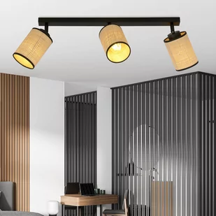 Emibig Yoga lampa sufitowa (spot) 3-punktowa czarna/rattan 1151/3 - Lampy sufitowe - miniaturka - grafika 3