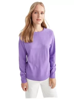 Swetry damskie - DeFacto Sweter normalny krój dla kobiet - sweter z golfem na topy damski (fioletowy, XS), fioletowy, XS - grafika 1
