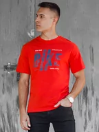 Koszulki męskie - Koszulka męska z nadrukiem pomarańczowa Dstreet RX5448-XL - miniaturka - grafika 1
