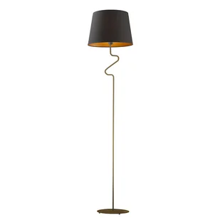 Czarna lampa stojąca z abażurem ze złotym wnętrzem FOGO GOLD - Lampy stojące - miniaturka - grafika 1