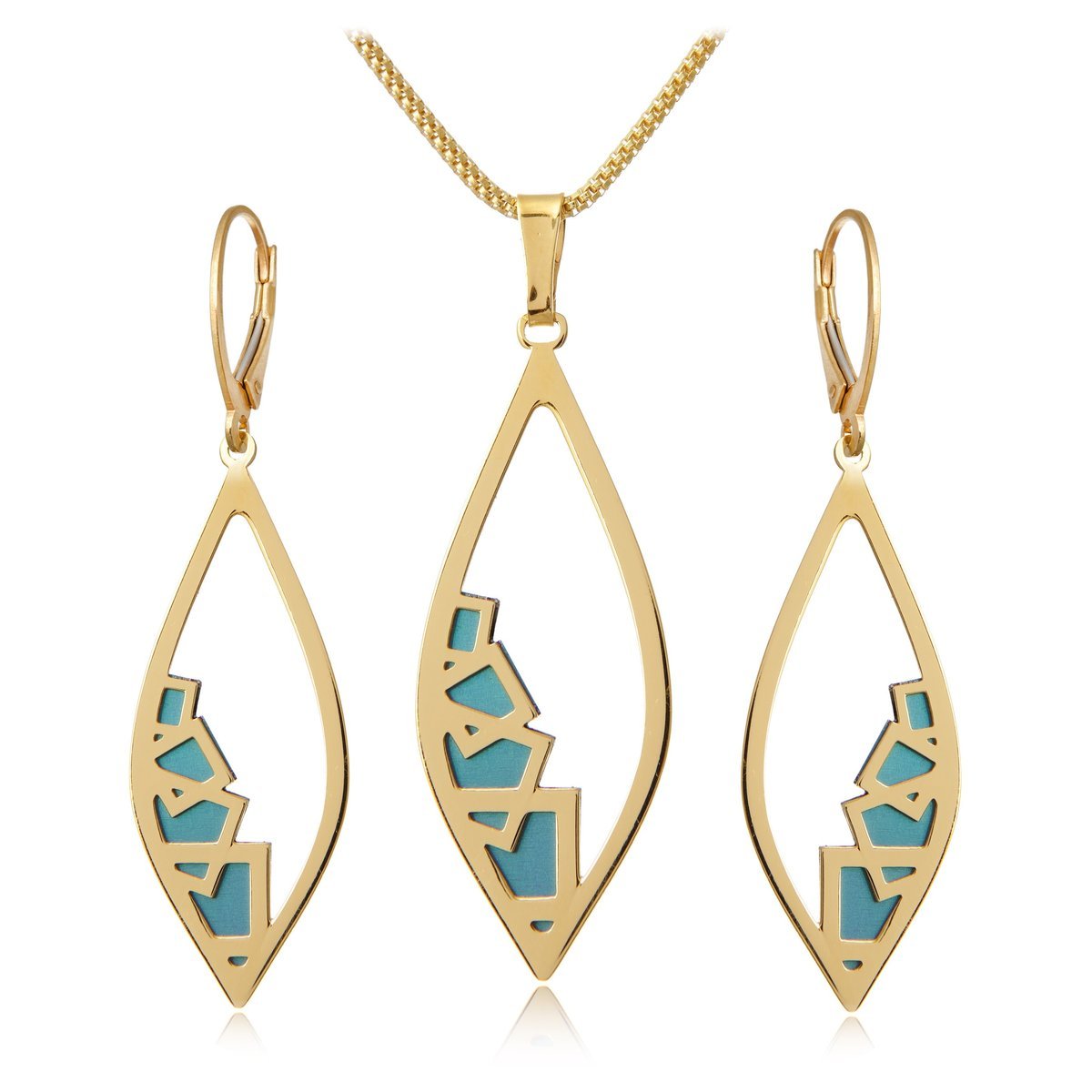 ankabizuteria.pl Komplet biżuteria srebrna pozłacana z niebieskim tyt