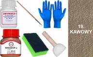 Środki do obuwia i ubrań - KAWOWY 19 Renoskór ZESTAW DO RENOWACJI SKÓRY LICOWEJ Farba + Zmywacz Pędzel - miniaturka - grafika 1