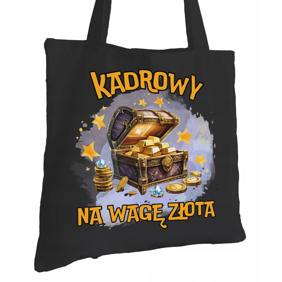 Torba Bawełniana dla Kadrowego Czarna Na Prezent Ekologiczna Trwały Nadruk
