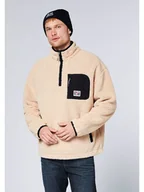 Odzież trekkingowa męska - Chiemsee Bluza polarowa w kolorze beżowo-czarnym - miniaturka - grafika 1