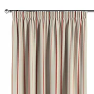 Zasłony - Dekoria Zasłona na taśmie marszczącej 1 szt. ecru tło czerwone paski 1szt 130x260 cm Avinon 300-129-15 - miniaturka - grafika 1