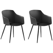 Krzesła - Beliani Zestaw 2 krzeseł do jadalni czarny FONDA - miniaturka - grafika 1