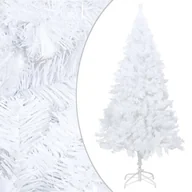 Choinki - vidaXL Sztuczna choinka o grubych gałązkach, biała, 150 cm, PVC - miniaturka - grafika 1