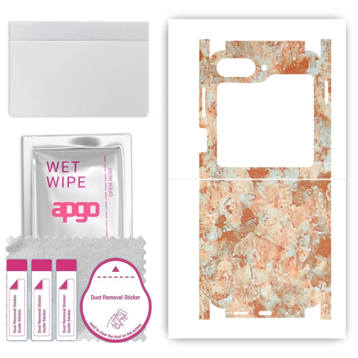 Folia naklejka skórka strukturalna na TYŁ+BOKI do Samsung Galaxy Z Flip 6 - Kamień Piaskowiec - apgo SKINS