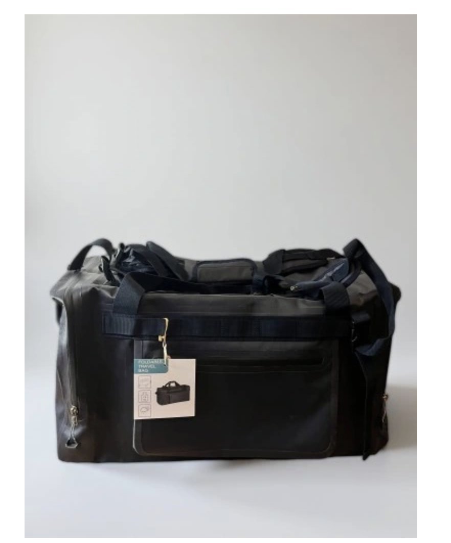 Torba podróżna turystyczna 50L, wodoodporna, z funkcją plecaka, czarna