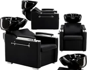 Myjki fryzjerskie - Myjnia myjka fryzjerska barberska Berlin do salonu fryzjerskiego barberskiego ruchoma ceramiczna misa armatura bateria słuchawka - miniaturka - grafika 1