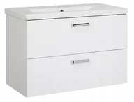 Szafki łazienkowe - Szafka z umywalką biała 80 slim front połysk - miniaturka - grafika 1