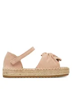 Buty dla dziewczynek - DeeZee Espadryle CSS20378-04A Beżowy - miniaturka - grafika 1