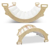 Skoczki dla dzieci - Huśtawka z Poduszką Dwustronna, Łuk Wspinaczkowy Naturalny 2w1 - miniaturka - grafika 1