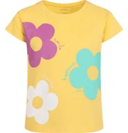 Bluzki dla dziewczynek - T-shirt z krótkim rękawem dla dziewczynki, z motywem kwiatowym, żółty 3-8 lat - miniaturka - grafika 1