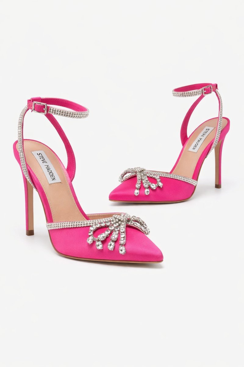 STEVE MADDEN RÓŻOWE CZÓŁENKA SZPILKI Z CYRKONIAMI 39 I4A