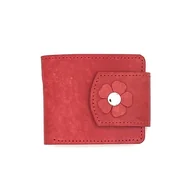 Portfele - Czerwony portfel skórzany ręcznie uszyty na bilon. - miniaturka - grafika 1