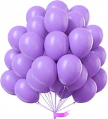 Baby shower i roczek - Balony Fioletowe Jasne Urodzinowe Na Roczek Urodziny Duże 12 Cali 50 Szt - miniaturka - grafika 1