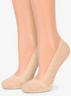 Skarpetki damskie - Stopki koronkowe w naturalnym beżowym kolorze Comfort Lace Marilyn - miniaturka - grafika 1