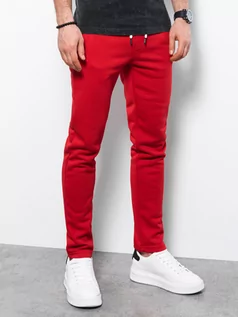 Spodnie męskie - Spodnie męskie dresowe - czerwone V10 P866 - grafika 1